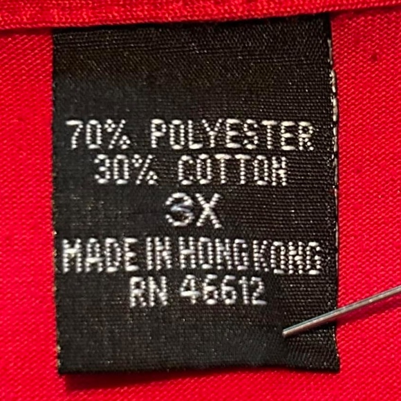 Size 3X Men's Alan Stuart Red Short Sleeve Polo Style Waistband - Picture 8 of 8